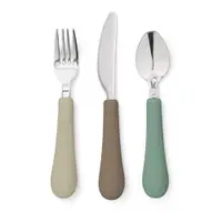 Tacâmuri pentru copii, maro/bej din silicon 3 buc. Olive Mix – Cam Cam Copenhagen