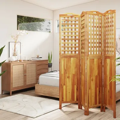 vidaXL Paravan de cameră 4 panouri 162x2x180 cm lemn masiv de acacia