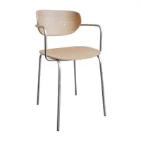 Scaun de dining în culoare naturală deschisă cu cotiere/stivuibil din metal Arch – Hübsch