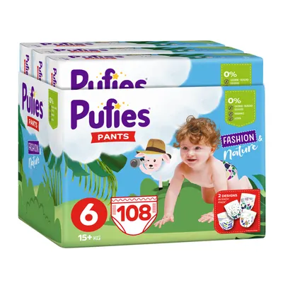 Scutece chilotei Pufies Pants Fashion & Nature 6, 108 buc.