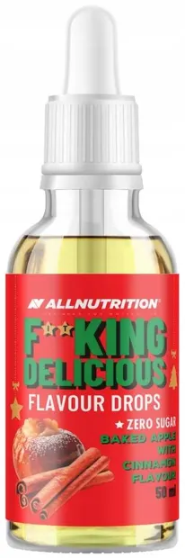 Fitking Delicious Flavour Drops, măr și scorțișoară, 50 ml, AllNutrition