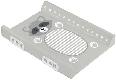 Saltea de infasat cu sistem de siguranta Sensillo - Animals Raccoon, 70 cm, Grey