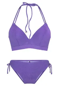 Sutien de baie cu burete si particule stralucitoare - Violet