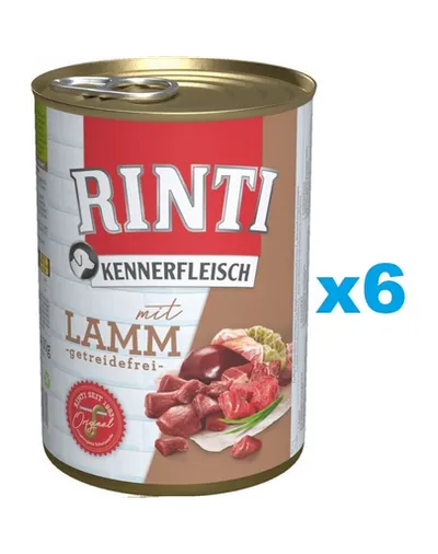 RINTI Kennerfleisch Lamb cu miel 6x400 g conserve caini