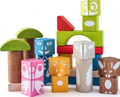 Set de constructie din lemn Woody, Lumea forestiera