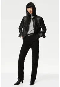 Pantaloni chino cu croiala dreapta - Negru