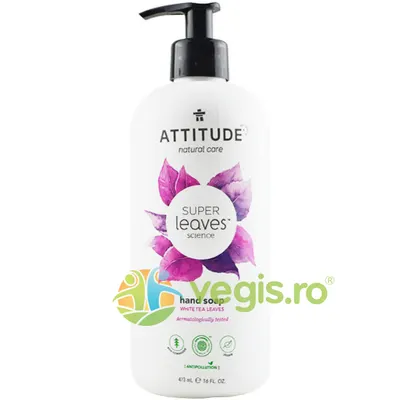 Sapun Lichid de Maini cu Funze de Ceai Alb Super Leaves 473ml