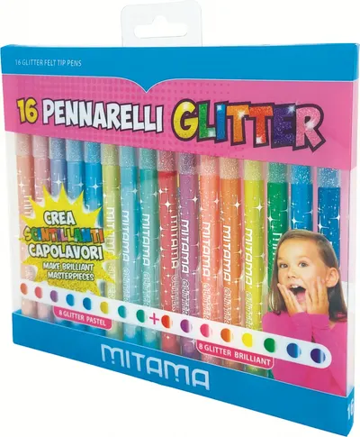 Set Carioci Mitama - Glitter, 16 culori