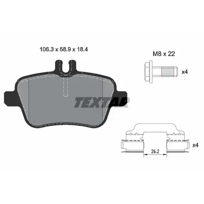 Set placute frana, frana disc TEXTAR 2484805