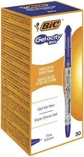 Set de pixuri Bic Gel-ocity - Stic, albastru, 30 buc