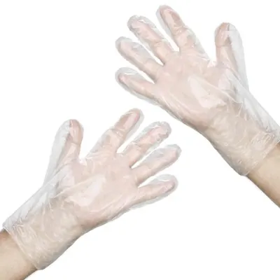 Set 5 x 100 Manusi din Plastic, Prima, Transparente, Marimea S