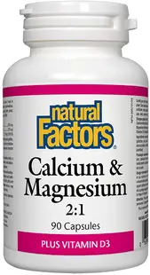 Calcium & Magnesium 2:1, 90 capsule, Natural Factors