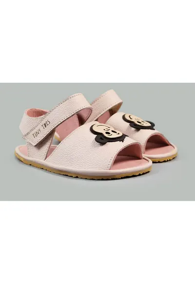 Sandale Barefoot din piele naturala - Kiko - Roz - Roz pal