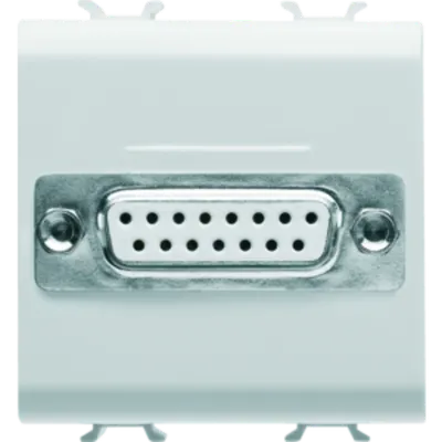 Connector For Conventional Networks - Sub-D 15 Contacts - Connection Weld-in - 2 Modules - White - Chorus