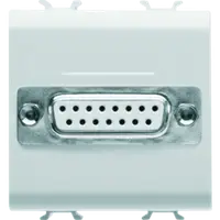Connector For Conventional Networks - Sub-D 15 Contacts - Connection Weld-in - 2 Modules - White - Chorus