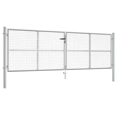Gossi poarta de gradina, argintiu, 415 x 175 cm, otel galvanizat