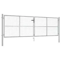 Gossi poarta de gradina, argintiu, 415 x 175 cm, otel galvanizat