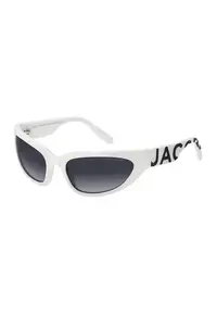 Ochelari de soare wrap cu logo in relief - Alb/Negru