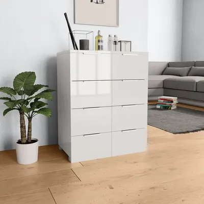 Gossi dulap, alb extralucios, 60x35x80 cm, lemn prelucrat