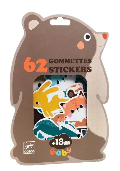 Stickere moi Djeco - Animale de pădure, 62 buc