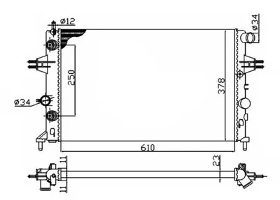 Radiator apa racire motor (transmisie manuala) OPEL ASTRA G, ASTRA G CLASSIC, ASTRA G CLASSIC CARAVAN, ZAFIRA A 1.4-2.2D intre 1998-2008