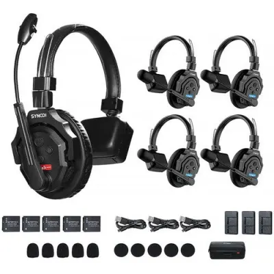 Synco X-Talk X5 Sistem intercom wireless cu 5 casti (2,4 GHz) - Default Title