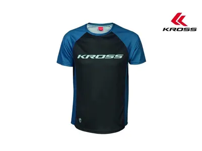Tricou ciclism KROSS Hyde Short Sleeve, albastru, L