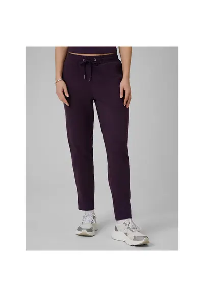 Pantaloni sport dama - mov - bumbac - talie inalta - buzunare cu fermoar