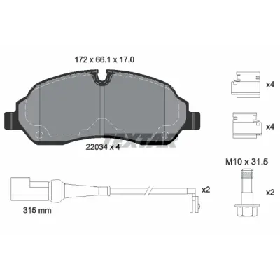 Set placute frana, frana disc TEXTAR 2203401