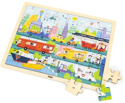 Puzzle pentru copii Viga - City, 48 piese