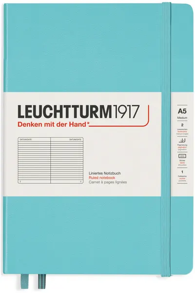 Agenda Leuchtturm1917 Rising Colors - A5, pagini liniate, Aquamarine
