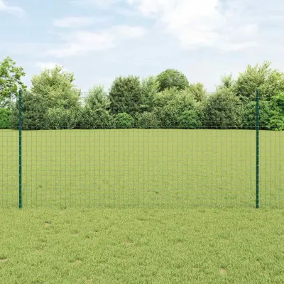 vidaXL Stâlp de gard încorporat 11 buc. Verde 160 cm