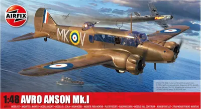 Model de asamblat Airfix Militari: Avioane - Avion multirol britanic Avro Anson Mk.I