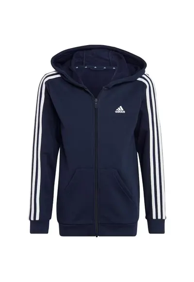 Hanorac copii - Essentials 3-Stripes - bleumarin - bumbac si poliester reciclati