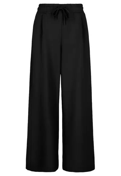 Pantaloni dama de trening cu croiala ampla - talie elastica - N-Mock - Negru