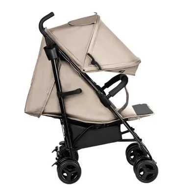 Carucior sport compact Tulano Davos 35 Beige, roti din PU cu suspensii,capotina XXL cu fereastra,include husa picioareplasa insectesuport pahar,6luni-4 ani sau maxim 22kg