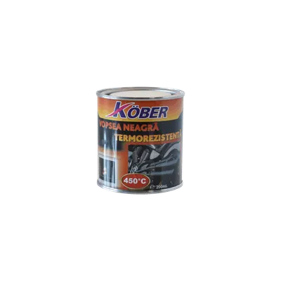 Vopsea termorezistenta, 450°C, Kober, neagra 0.2L / V65900T-C0.2L Engros
