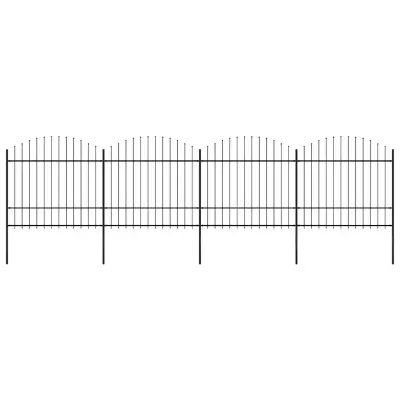 vidaXL Gard de grădină cu vârf tip suliță din oțel 671x175 cm, negru
