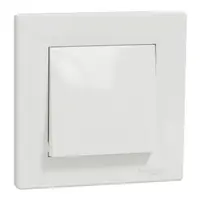 Intrerupator cap scara , 10A alb Asfora, montaj in doza rotunda - cu placa ornament