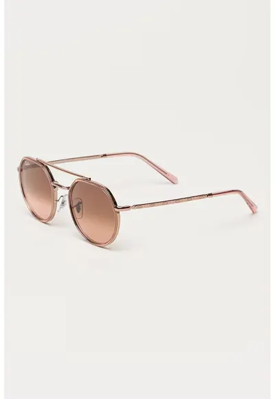Ochelari de soare rotunzi unisex - Auriu rose