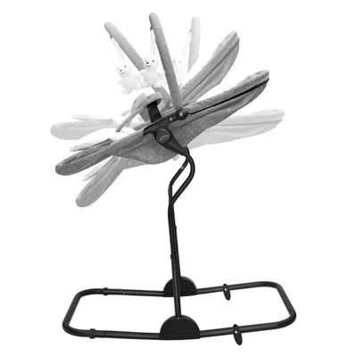 Sezlong balansoar multifunctional 4-in-1 Tulano Moon 35 Grey cu sistem de leganare,utilizare tip patut,spatar reglabil,5 nivele de inaltime,centuri de siguranta,salteluta reductor,cadru din otel,bara cu jucarii