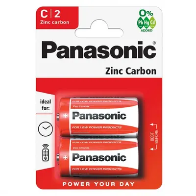 Baterii C R14, blister 2 Buc. Panasonic Zinc