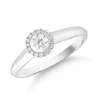 Inel din aur alb cu diamante de 0.35ct