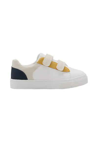 Pantofi sport cu model colorblock - Alb/Galben sofran