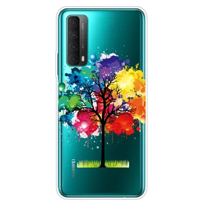 Husa silicon Compatibila cu Huawei P Smart 2021 model Colorful Tree, Silicon, TPU Multicolor Engros