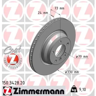 Disc frana ZIMMERMANN 150.3428.20