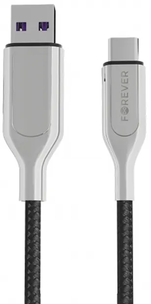 Cablu Forever - Ultra Fast, USB-A/USB-C, 1 m, negru