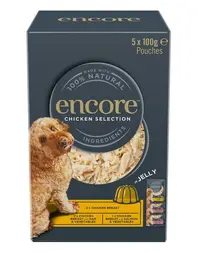ENCORE Dog Chicken Selection in Jelly mix arome cu pui în jeleu 5×100 g