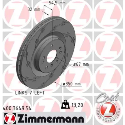 Disc frana ZIMMERMANN 400.3649.54