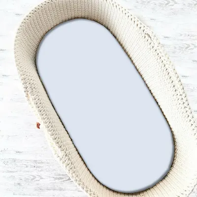 Cearceaf cu elastic, MimiNu, Pentru landou, carucior si cosulet, Dimensiune 80x35 cm, Din bumbac certificat Oeko Tex Standard 100, Colectia Royal, Blue